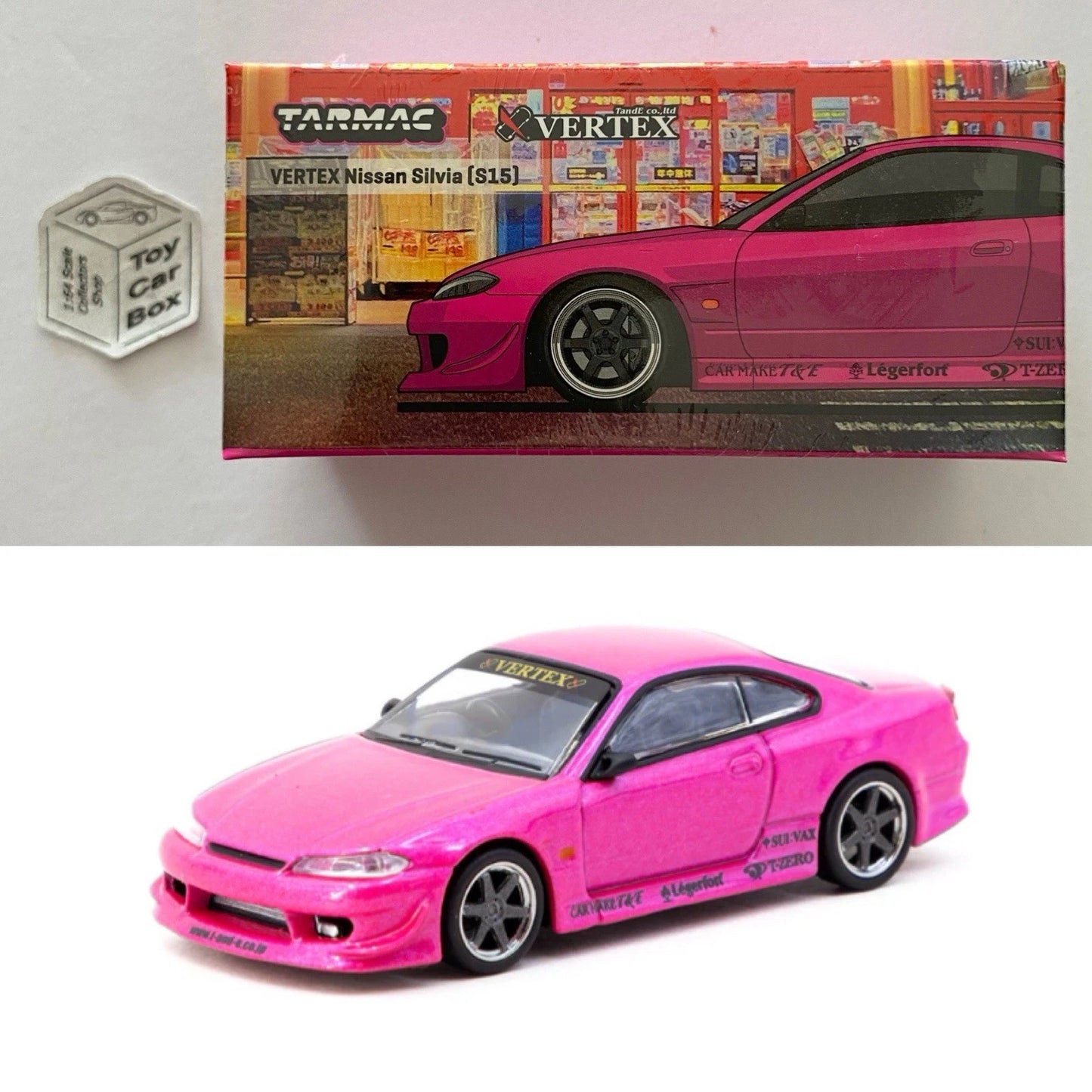 TARMAC - Vertex Nissan Silvia S15 (Pink - 1:64 Mijo Limited Edition) R75g