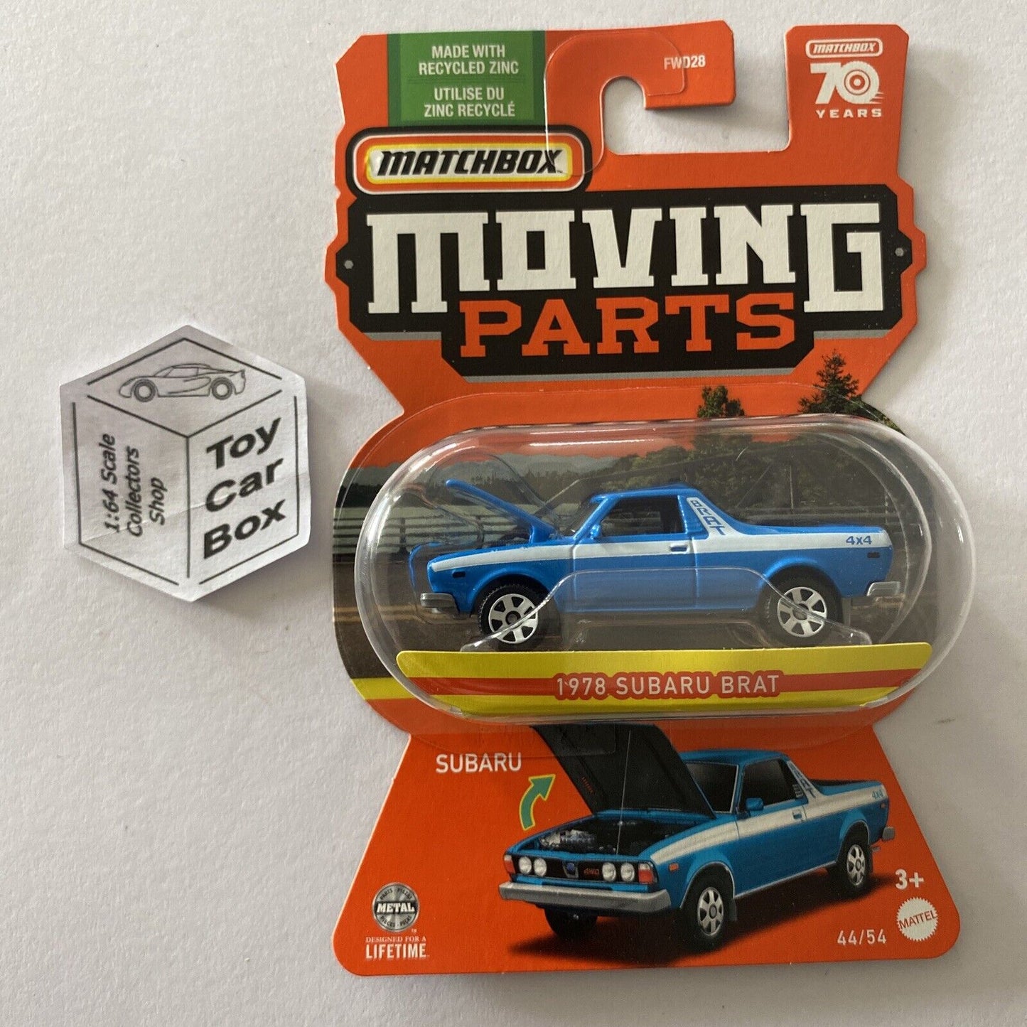 2023 MATCHBOX Moving Parts #44 - 1978 Subaru Brat (Blue - Opening Hood) D50