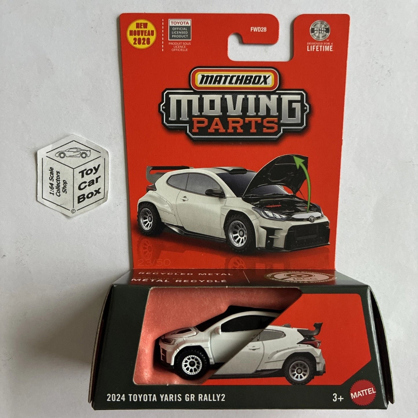 2026 MATCHBOX Moving Parts - 2024 Toyota Yaris GR Rally2 (White #23) D80