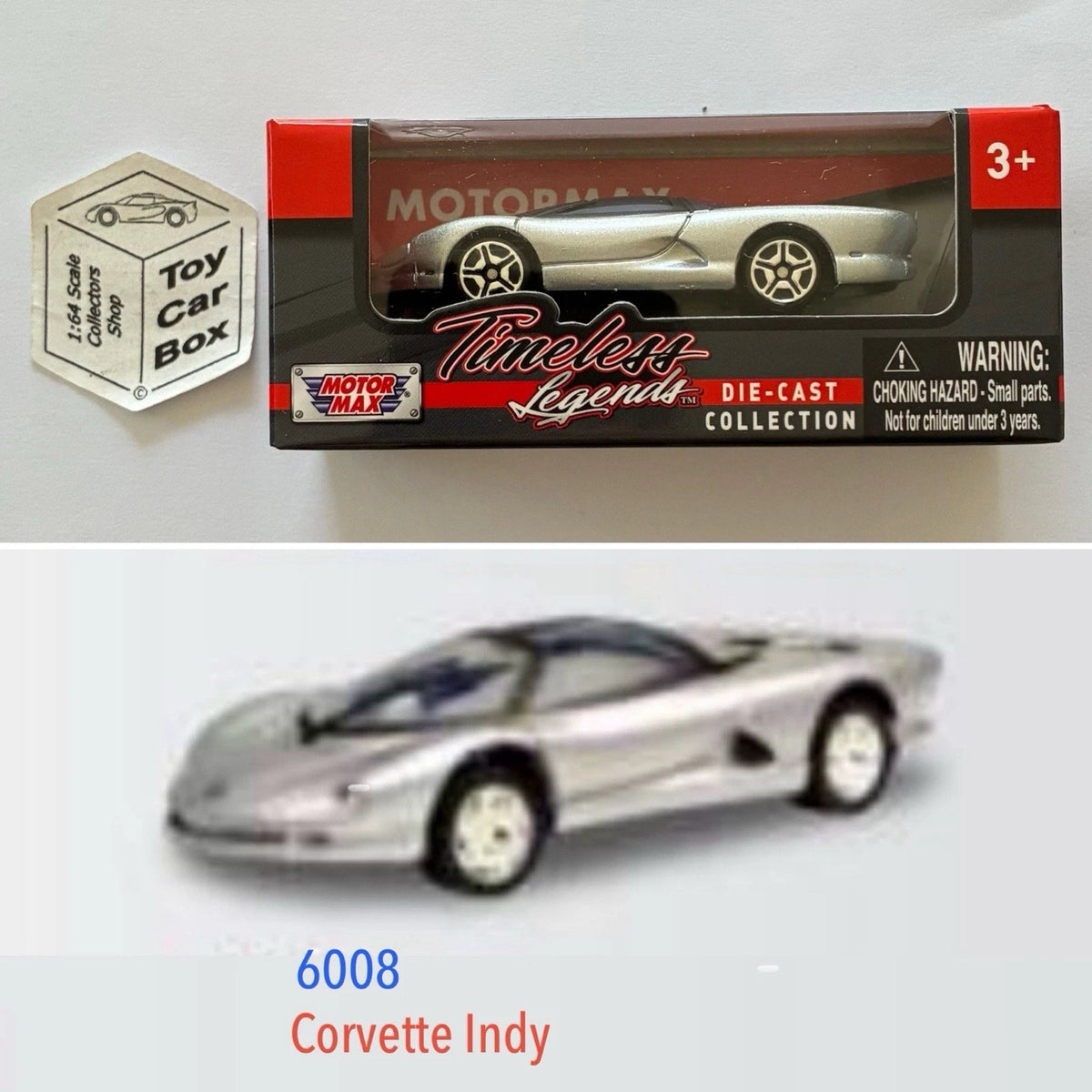 MOTORMAX - Chevy Corvette Indy Concept (Silver - 3” Series / 1:64* - Boxed) C03