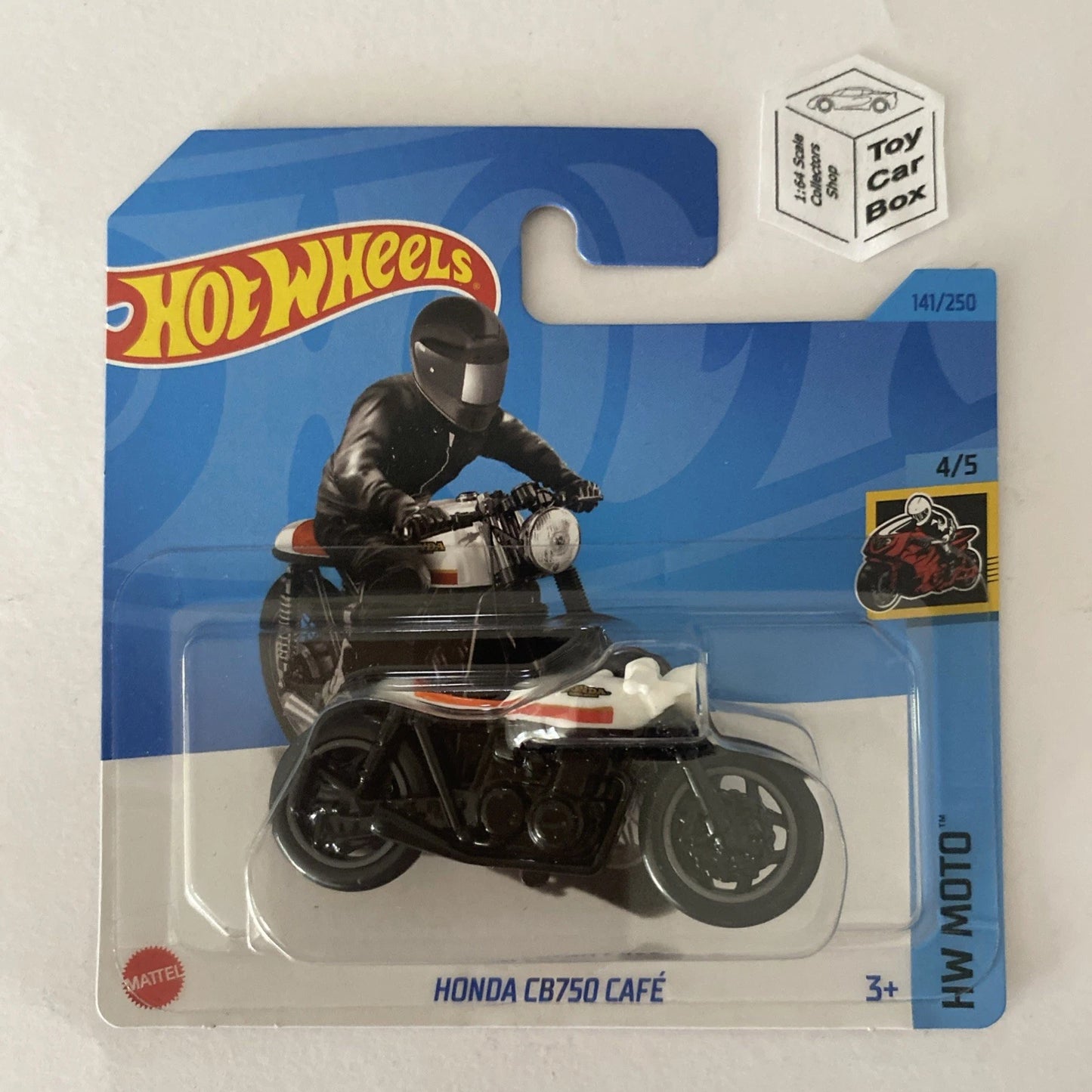 2023 HOT WHEELS #141 - Honda CB750 Cafe Motorbike (White #4 Moto-Short Card) A12
