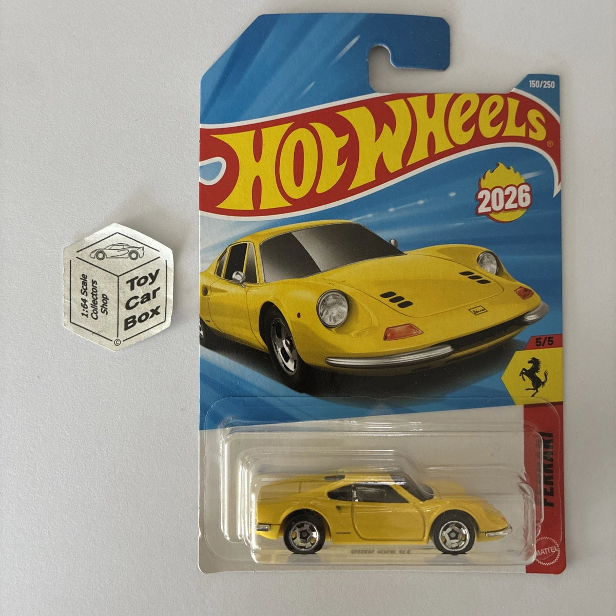 2026 HOT WHEELS #150 - Dino 206 GT (Yellow #5 Ferrari) A80