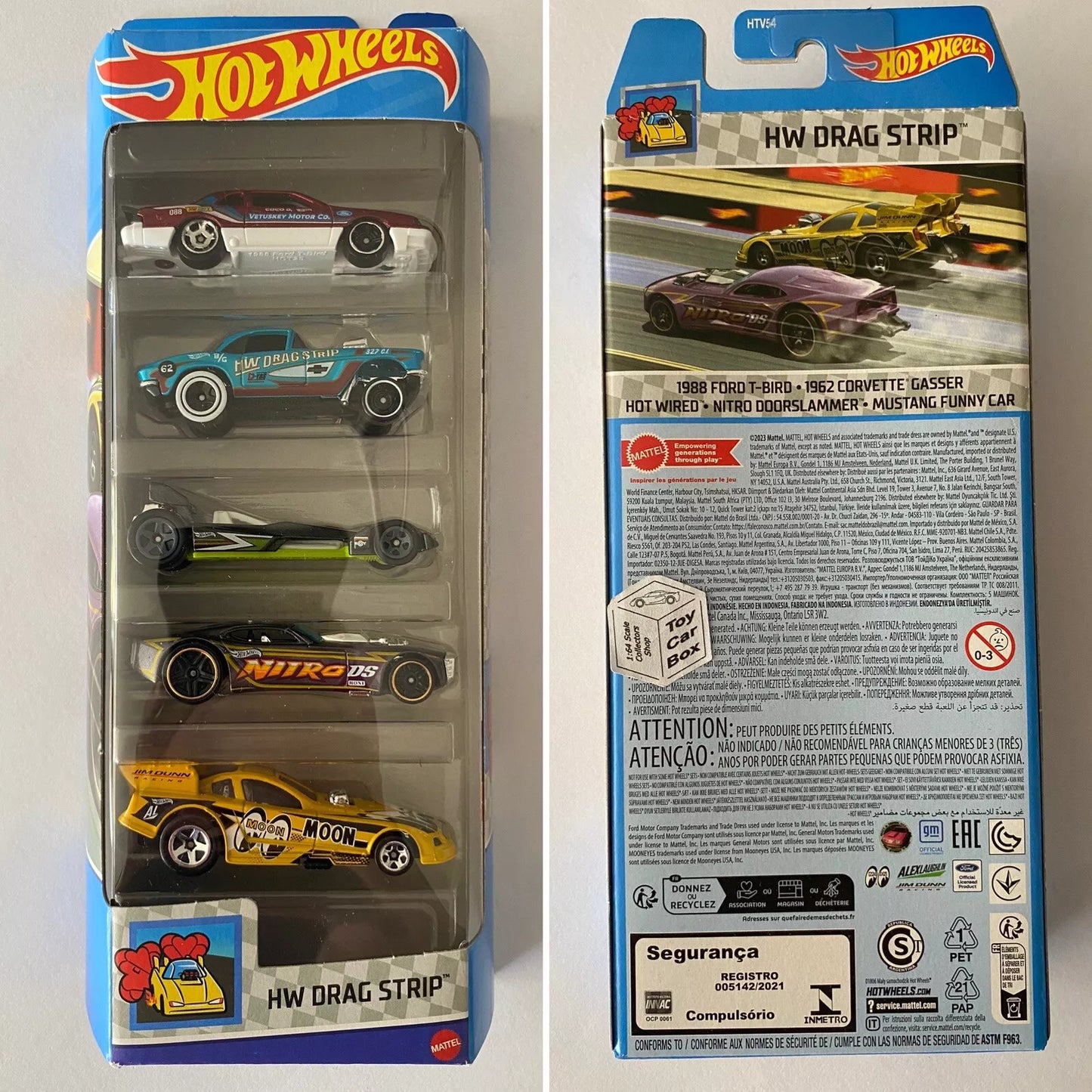 2024 HOT WHEELS Drag Strip 5 Pack (Inc. T-Bird, Corvette Gasser & Mustang) F48