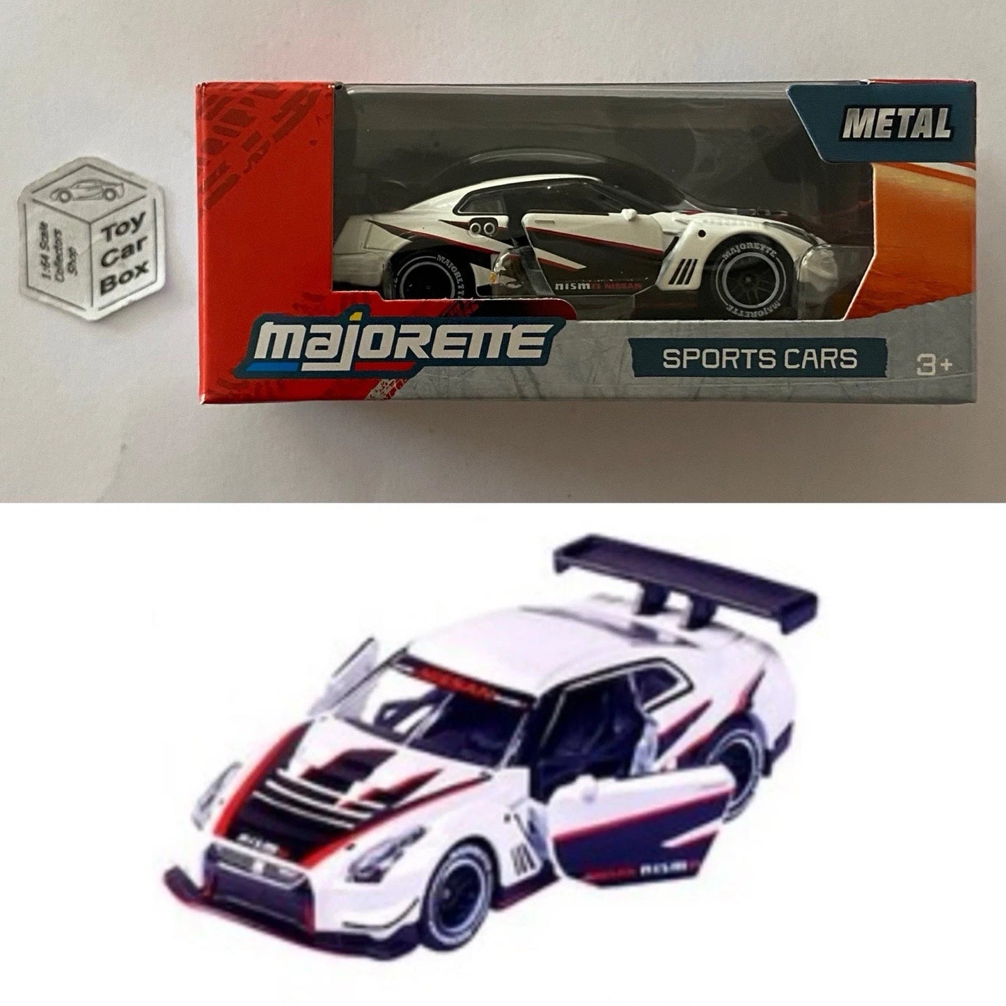 MAJORETTE - Nissan GT-R Nismo GT3 (White - Sports Cars Box) 1/64 Scale* - E38