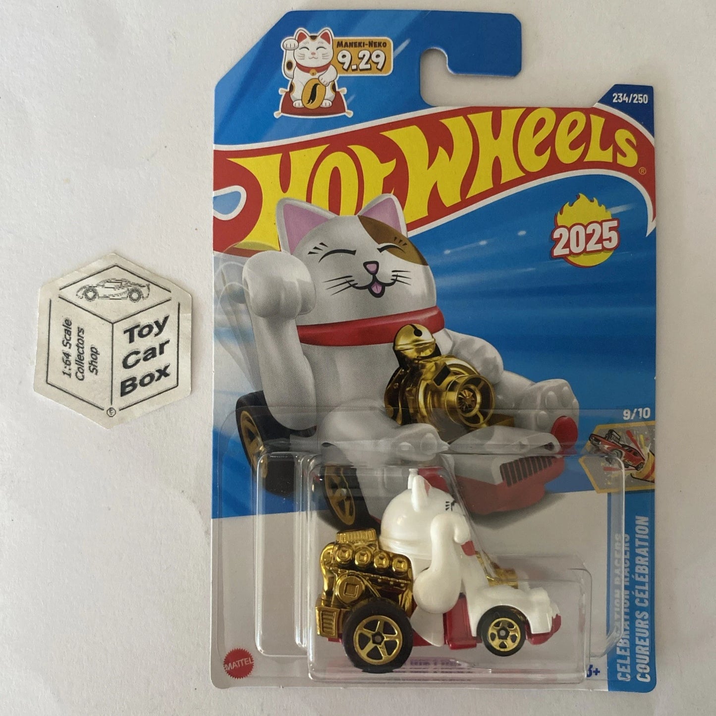 2025 HOT WHEELS #234 - Feline Lucky (White #9 Celebration Racers - Long) A00