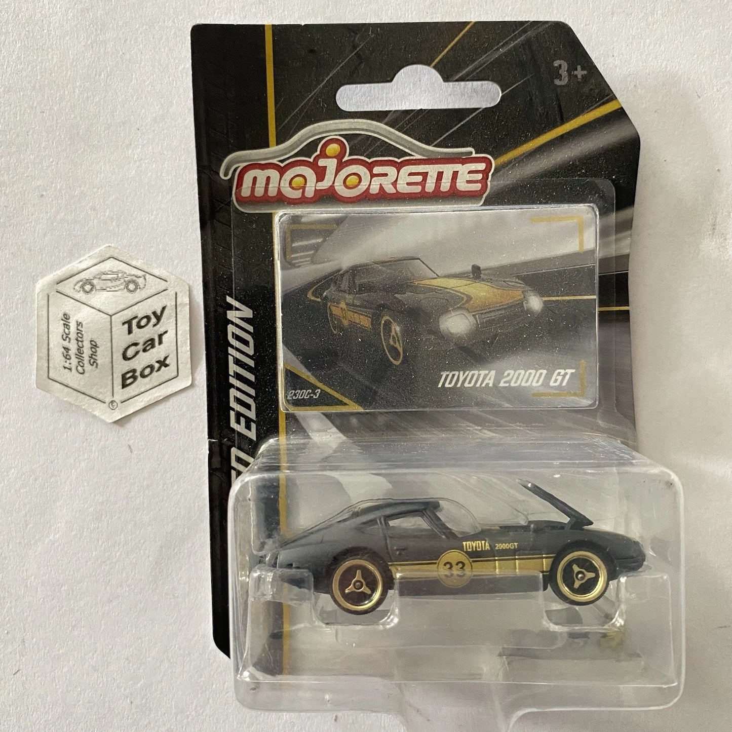 MAJORETTE - Toyota 2000 GT (Limited Edition 9 - Black & Gold) Card Damaged - C46