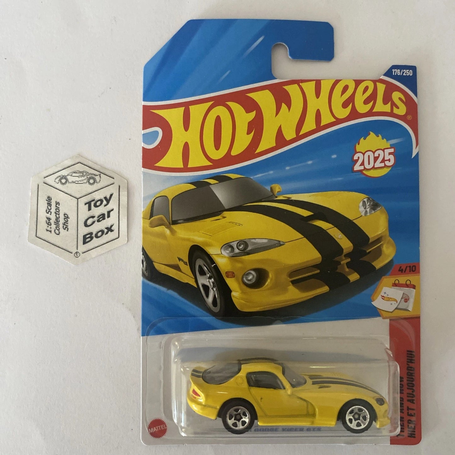 2025 HOT WHEELS #176 - ‘96 Dodge Viper GTS (Yellow - Long Card) A80
