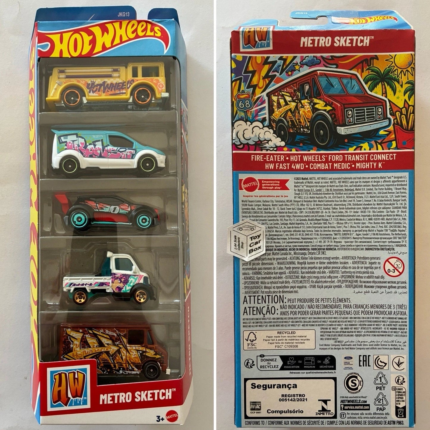2026 HOT WHEELS 5 Pack - Metro Sketch (Mighty K, Transit, Fast 4WD & Medic) G78