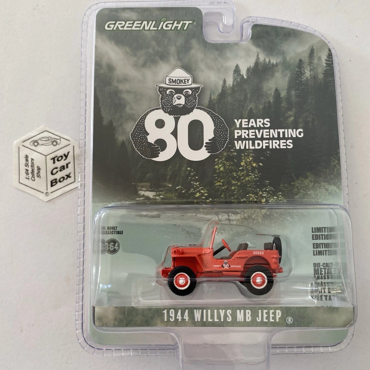 GREENLIGHT - 1944 Willy’s MB Jeep (Smokey 80 Years -Anniversary Collection) I80g
