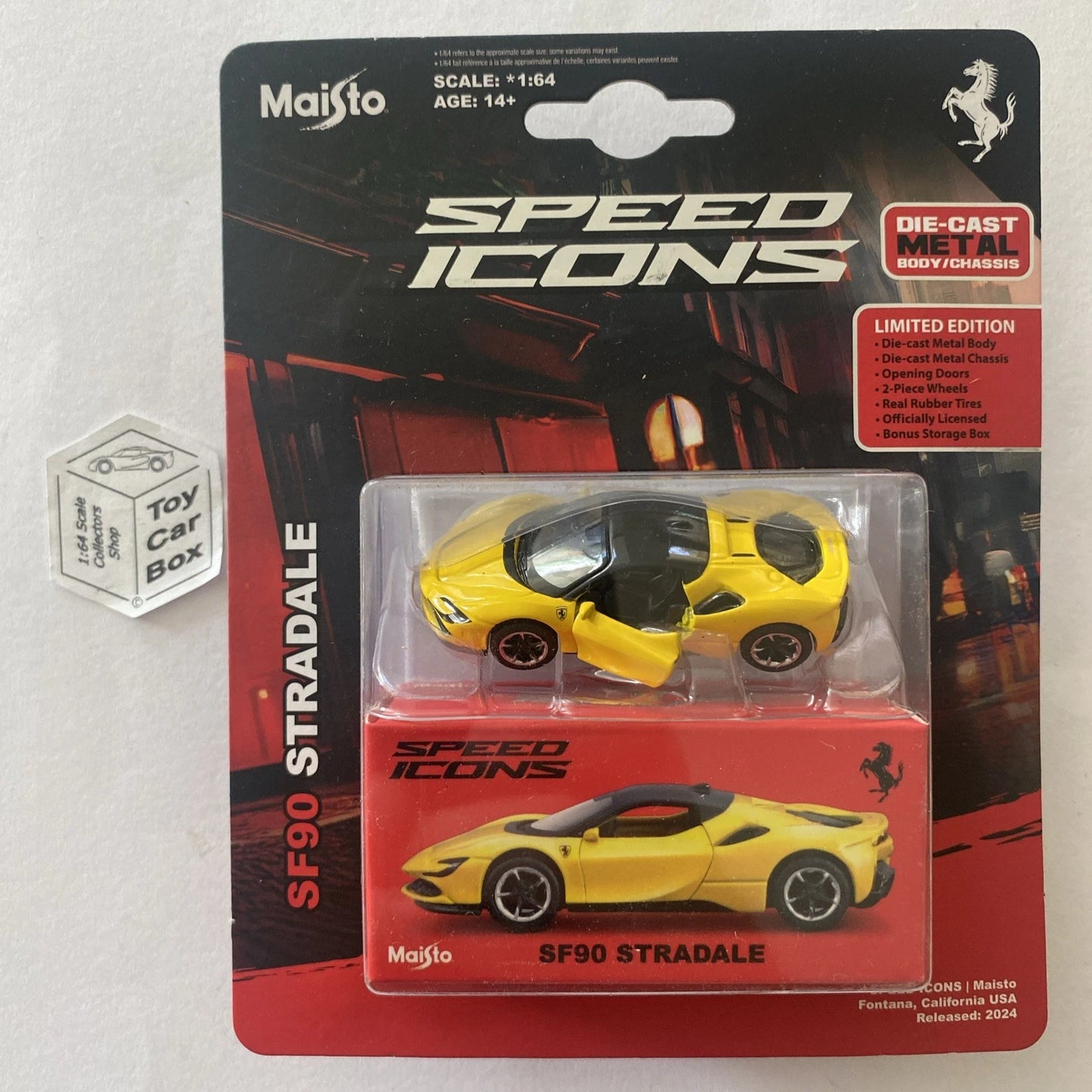 MAISTO Speed Icons - Ferrari SF90 Stradale (Yellow -Opening Doors- Blister) I78g