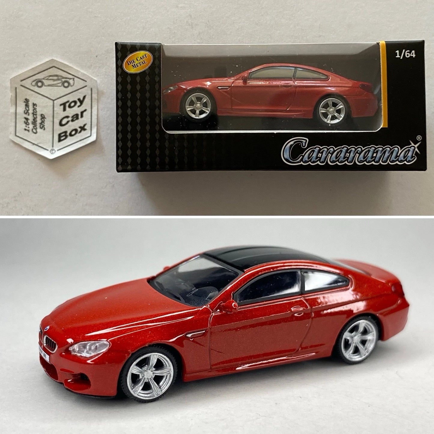 CARARAMA - BMW M6 (F12) Coupe (1:64 Scale - Red - Highly Detailed - Boxed) K13g