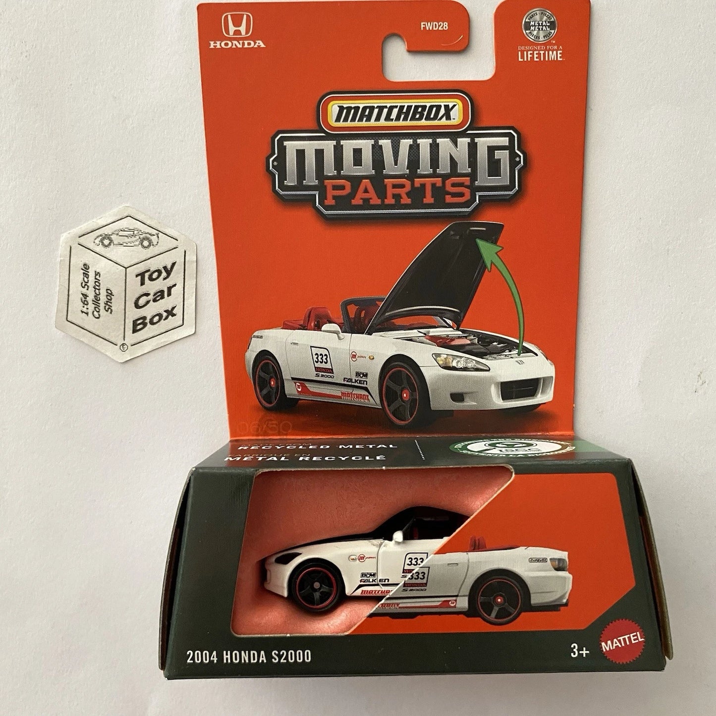 2026 MATCHBOX Moving Parts - 2004 Honda S2000 (White #6 Opening Hood) D80