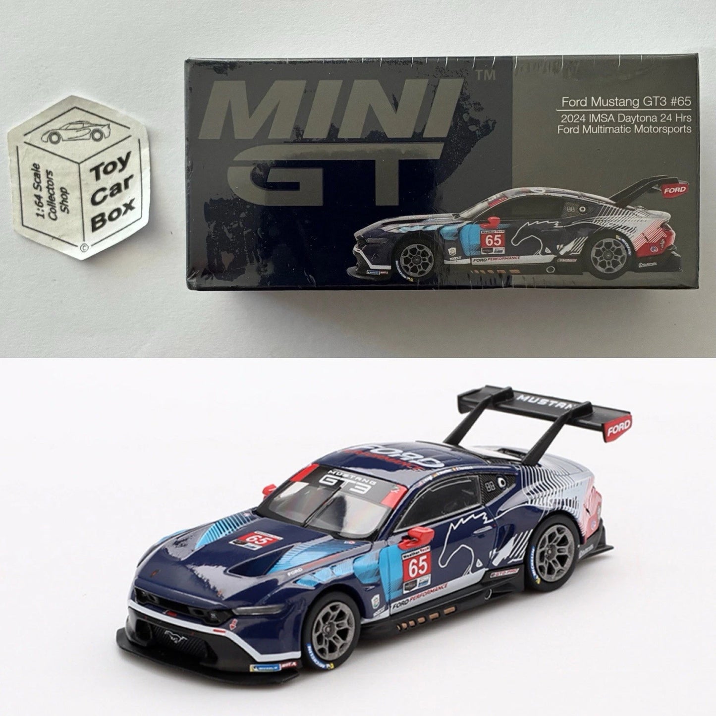 Mini GT #1012 - Ford Mustang GT3 (#65 IMSA Daytona 24hrs 2024 - 1/64) T37g