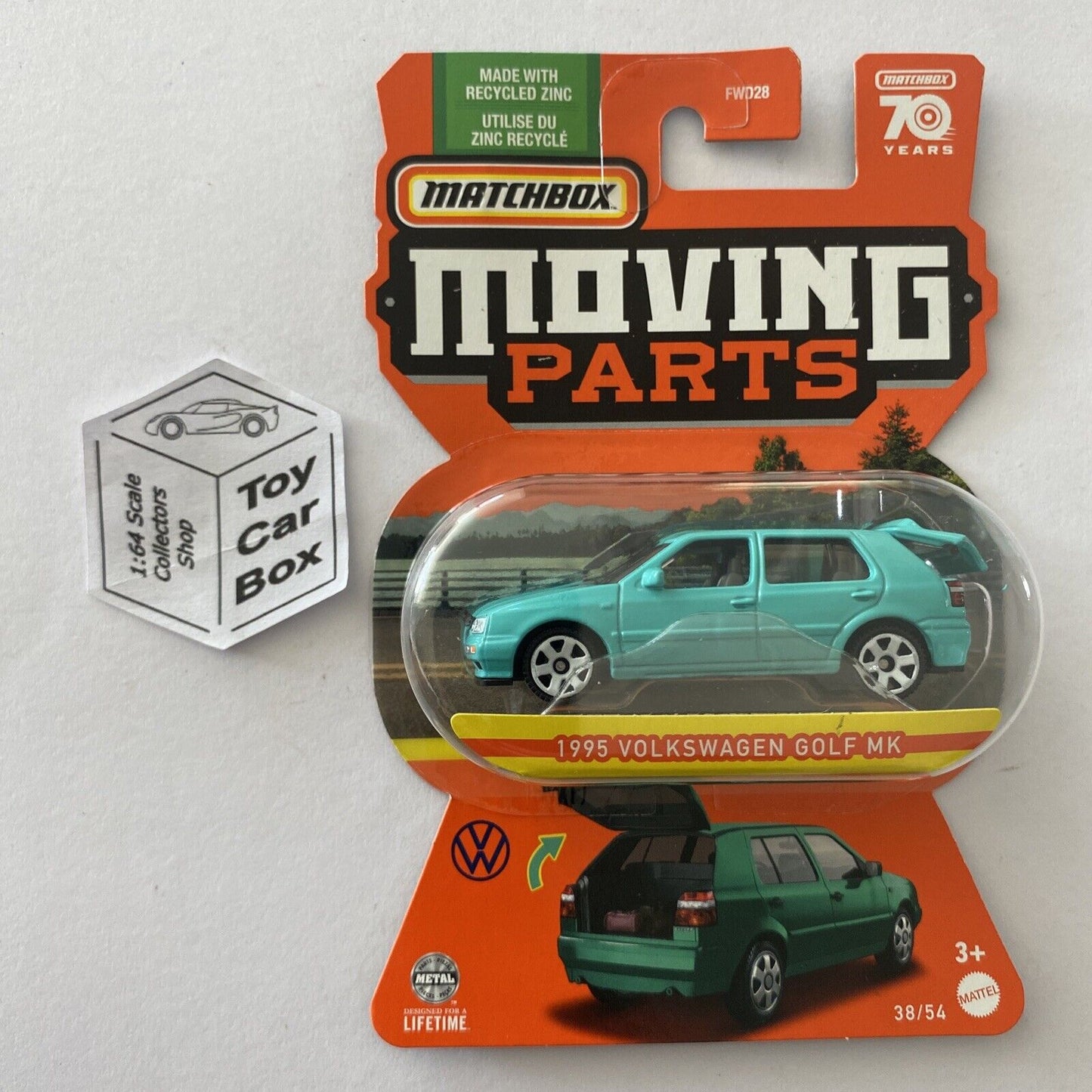 2023 MATCHBOX Moving Parts #38 - 1995 Volkswagen Golf (Green -Opening Hatch) D50