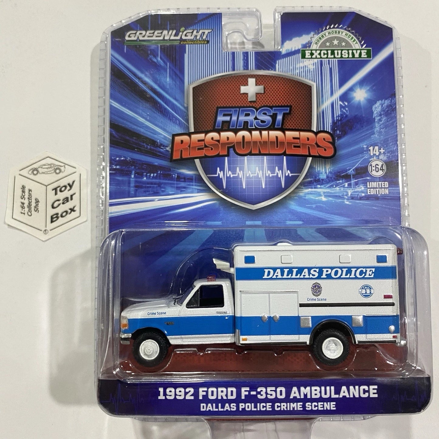 GREENLIGHT - ‘92 Ford F-350 Ambulance (First Responders Hobby Exclusive- Dallas)