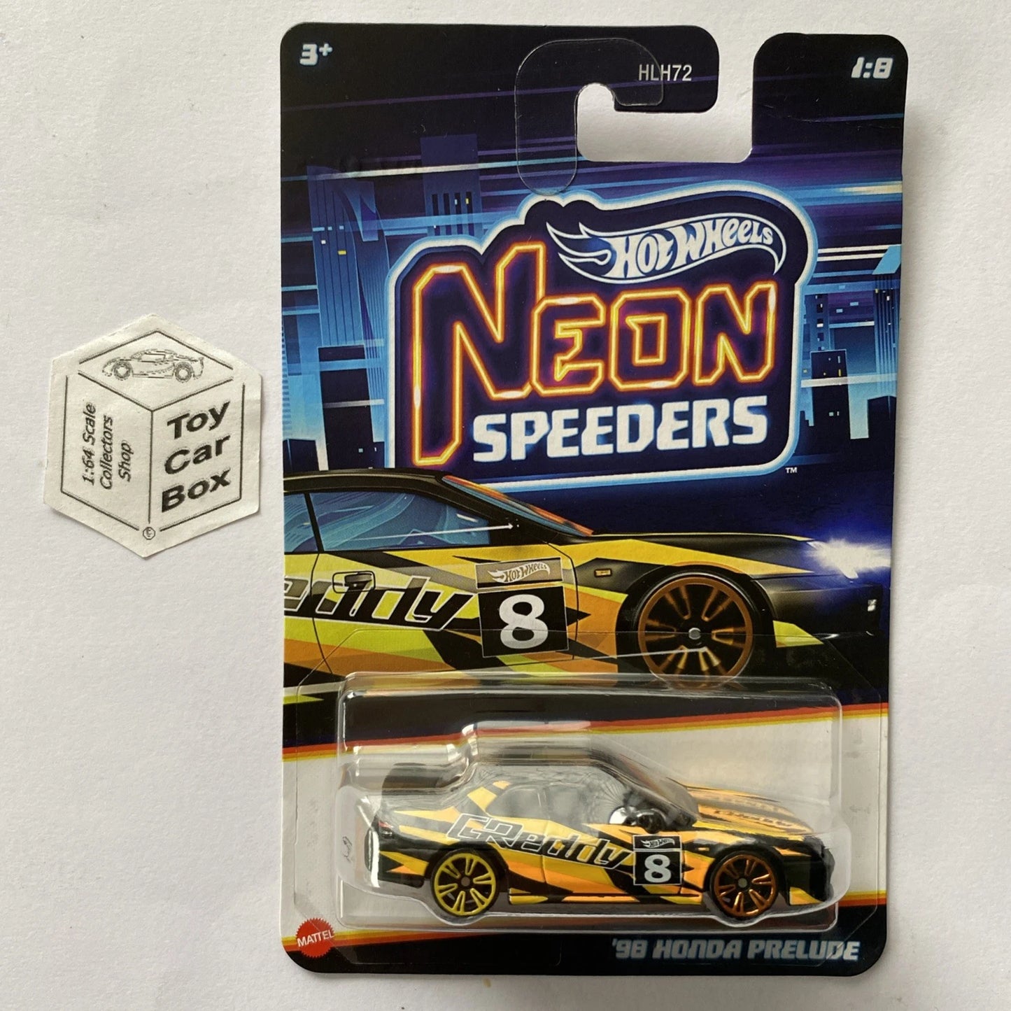 2025 HOT WHEELS Neon Speeders - ‘98 Honda Prelude (#1 Black & Orange) E40