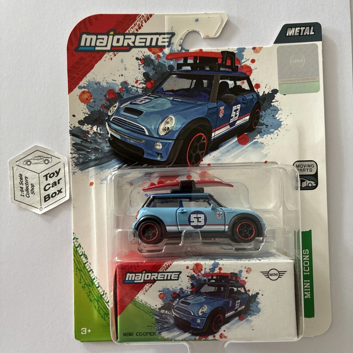 MAJORETTE Mini Cooper S - Circa 2001 (Blue - Deluxe Icons - Opening Doors) G84