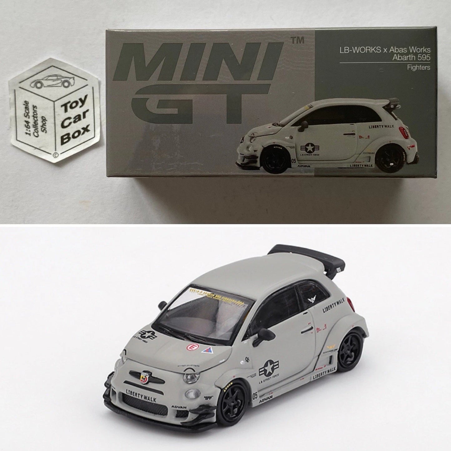 Mini GT #1064 - Fiat Abarth 595 LB-Works X Abas Works (Fighters - 1/64) N38g