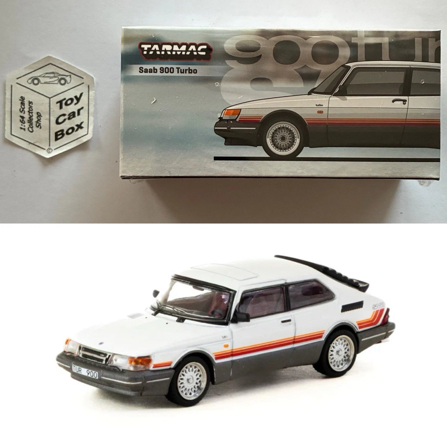 TARMAC - Saab 900 Turbo (White - 1:64 Scale- T64G-056-WH) Q05g