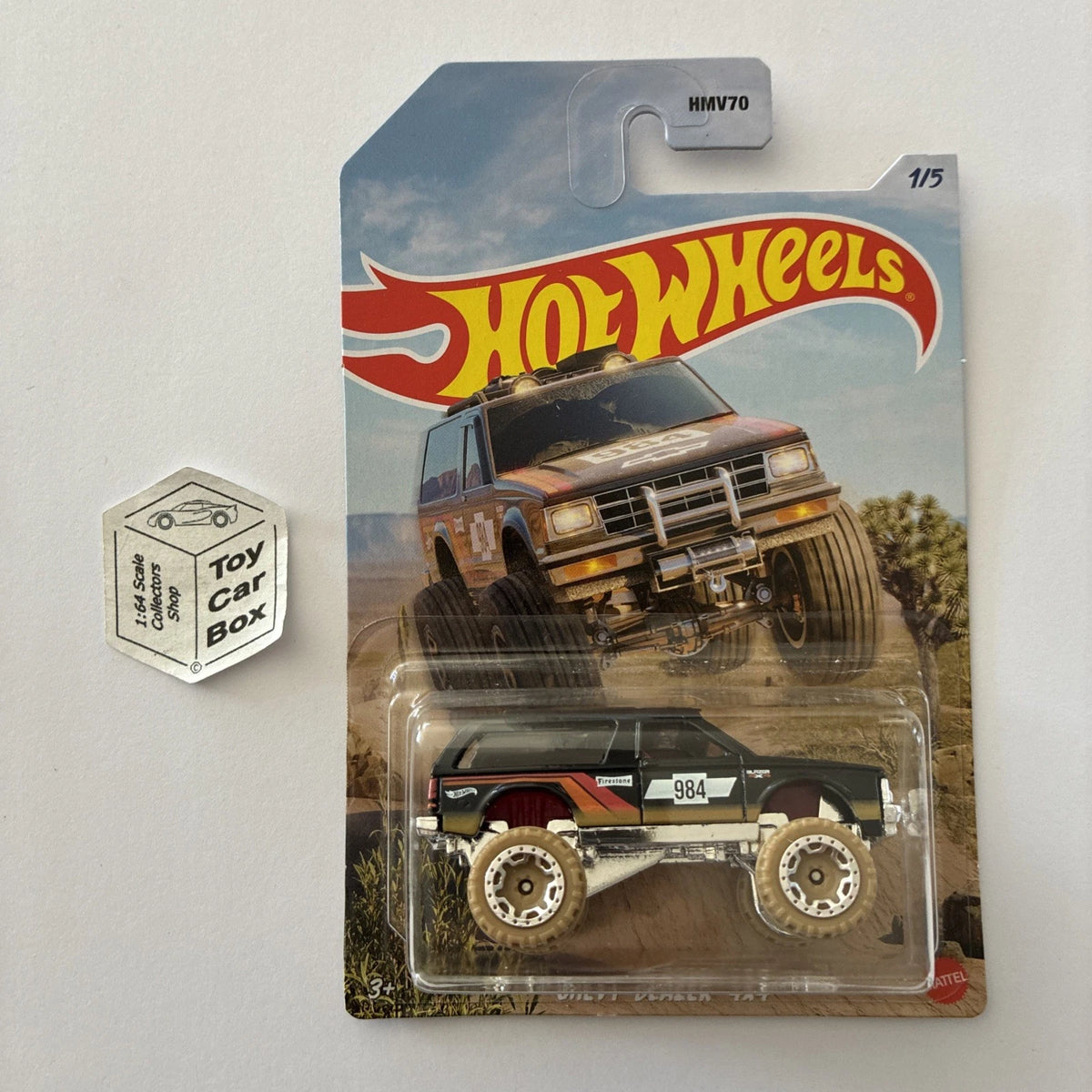 2023 HOT WHEELS Themed #1 - Chevy Blazer 4x4 (Black - Long Card) D00g