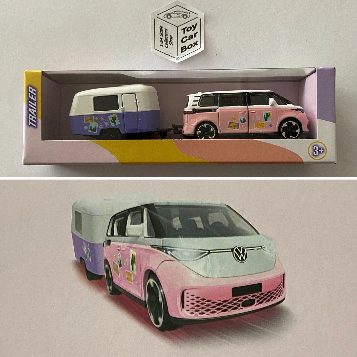 MAJORETTE Trailers - Volkswagen ID Buzz & Eriba Caravan (Pink Drivez Set 3) I89