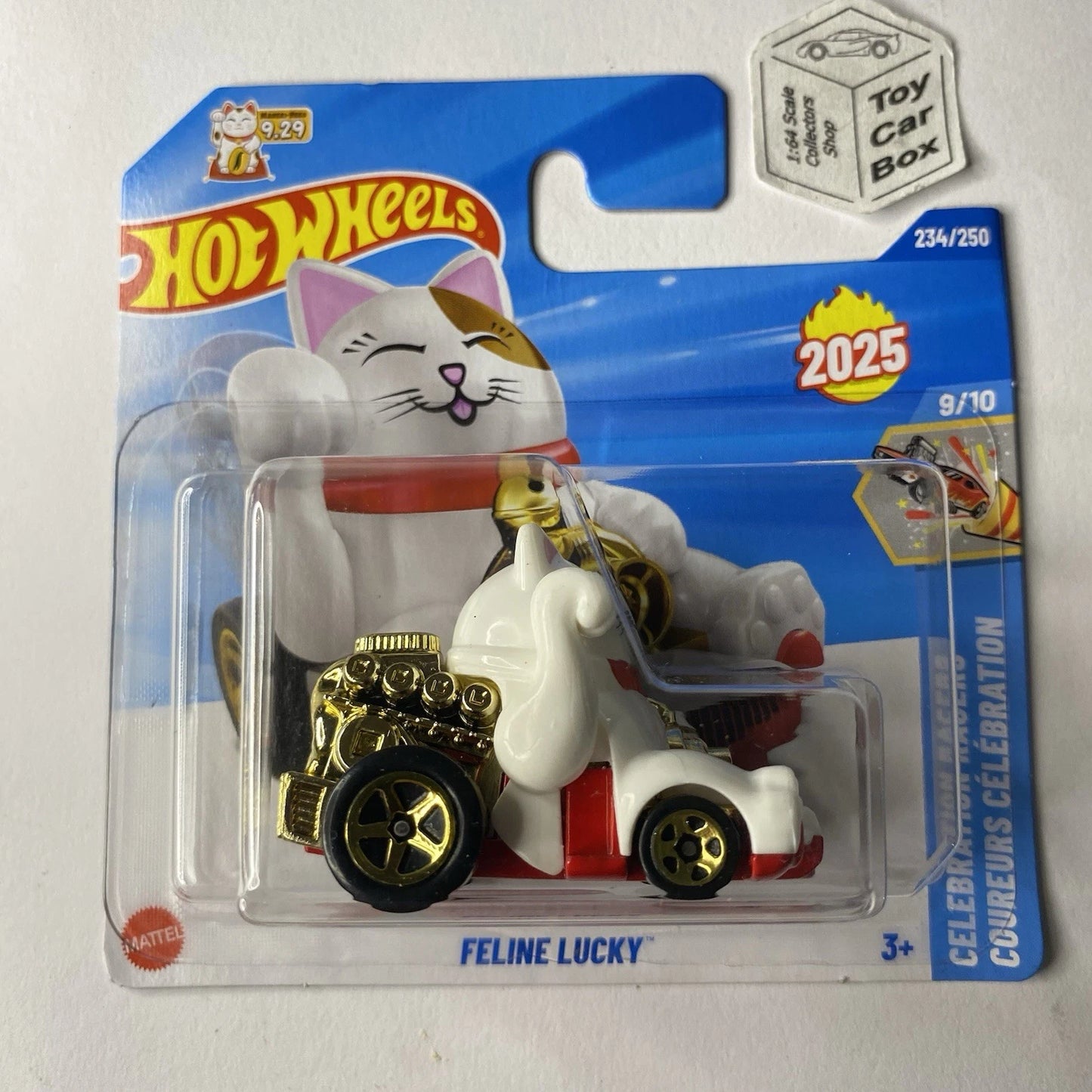 2025 HOT WHEELS #234 - Feline Lucky (White #9 Celebration Racers - Short) C75
