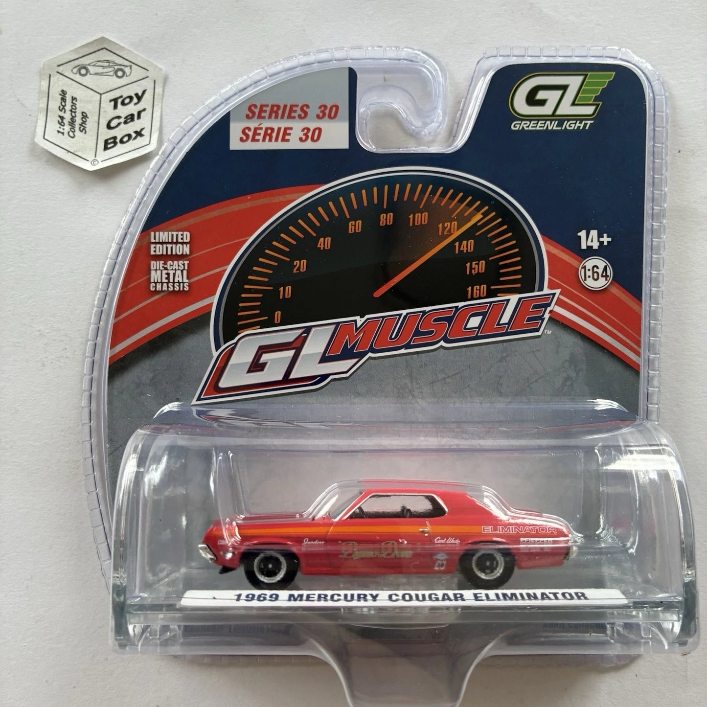 GREENLIGHT - 1969 Mercury Cougar Eliminator (Red - GL Muscle Series 30) J45g