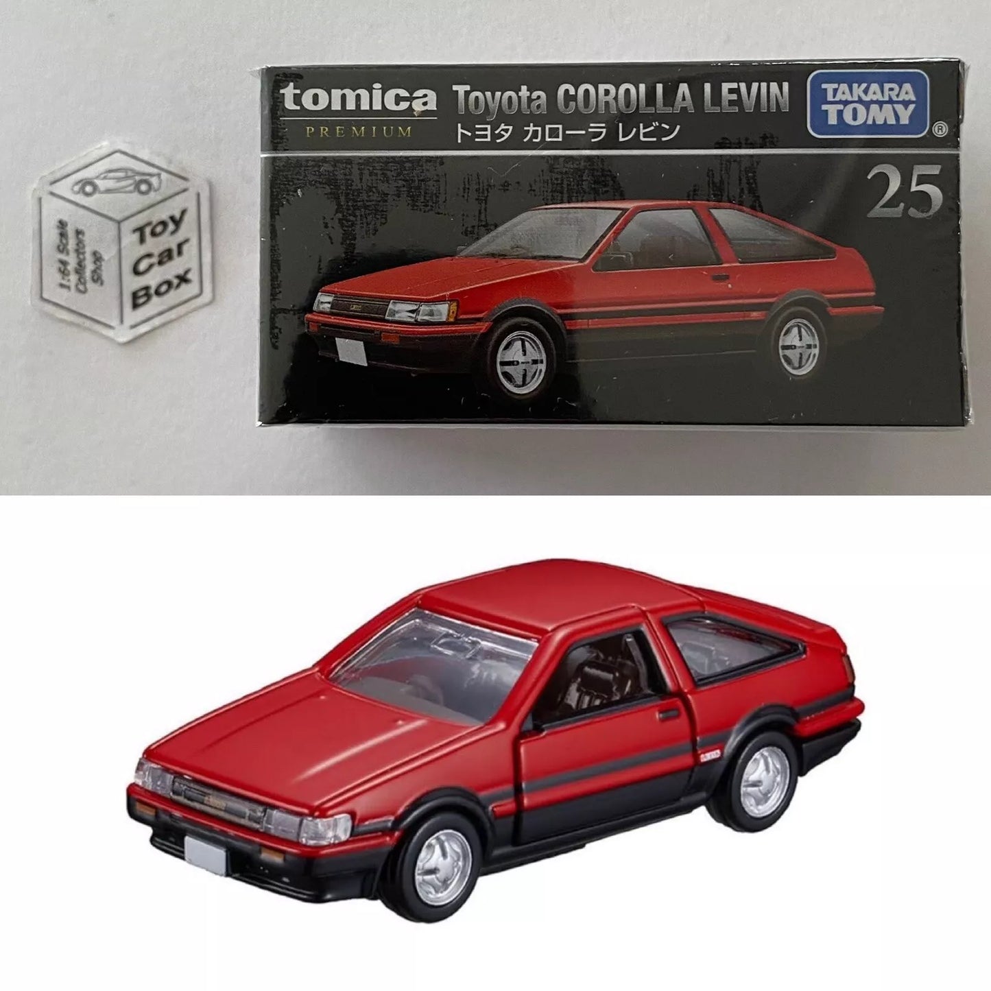 TOMICA Premium #25 - Toyota Corolla Levin (Red - 1/60 Scale - Sealed) J00g