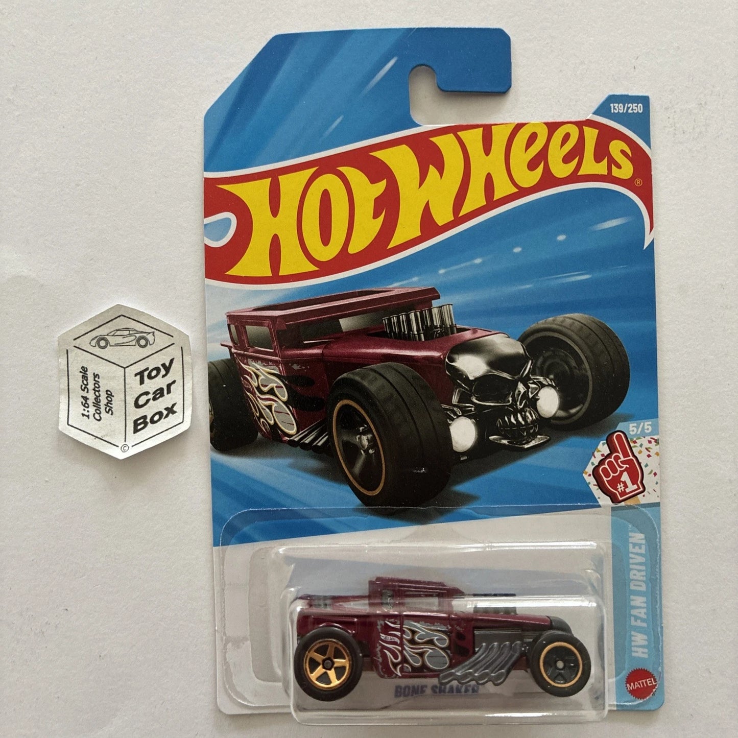 2026 HOT WHEELS #139 Bone Shaker (Maroon #5 Fan Driven - Long Card) A44