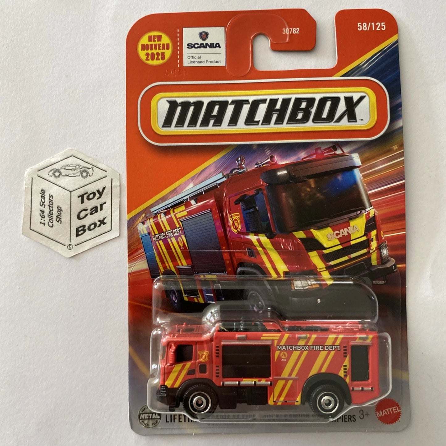 2025 MATCHBOX #58 - Scania P420 XT Fire Truck (MBX Fire Dept - Long Card) B00