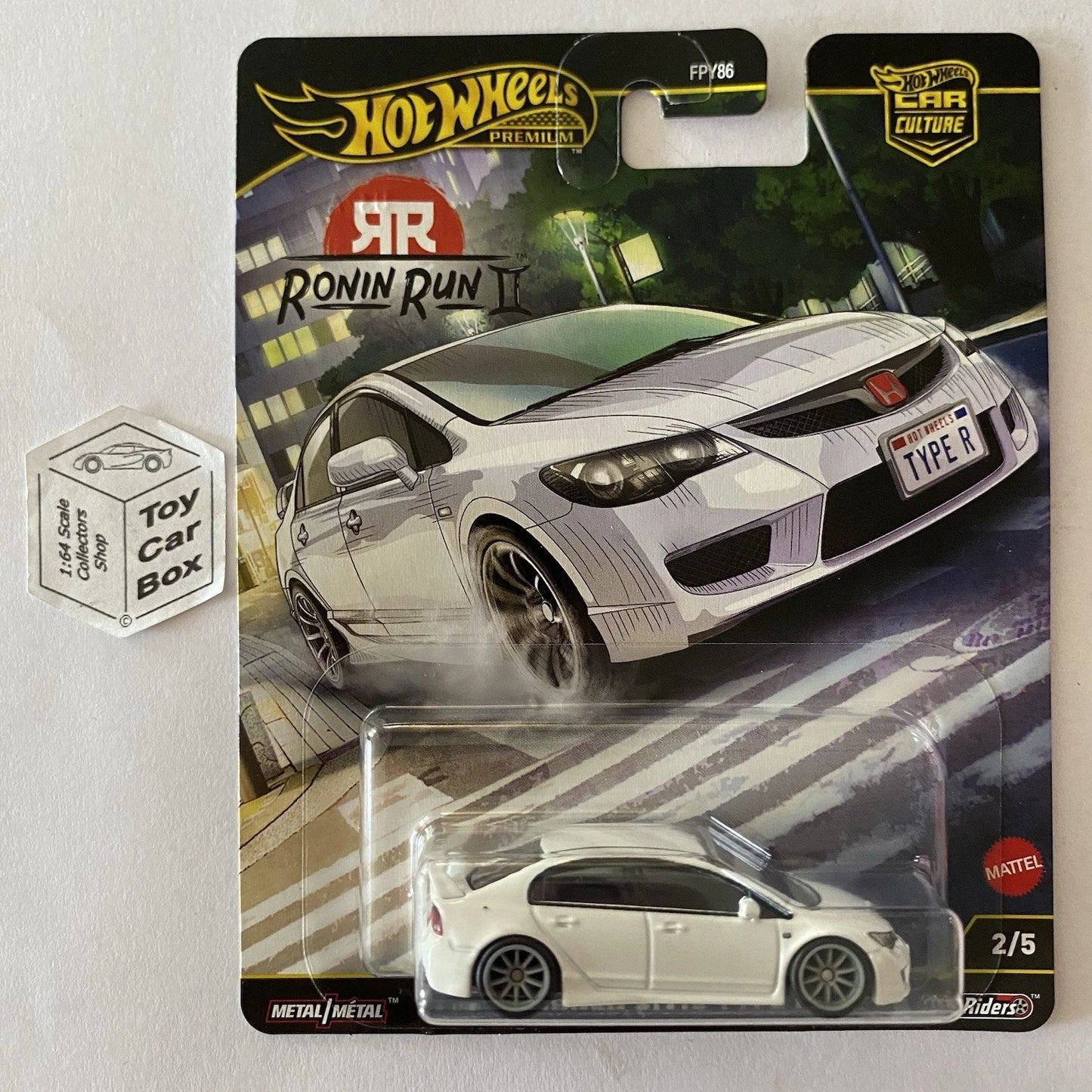 2025 HOT WHEELS Car Culture - ‘07 Honda Civic Type R (White - Ronin Run 2) G20