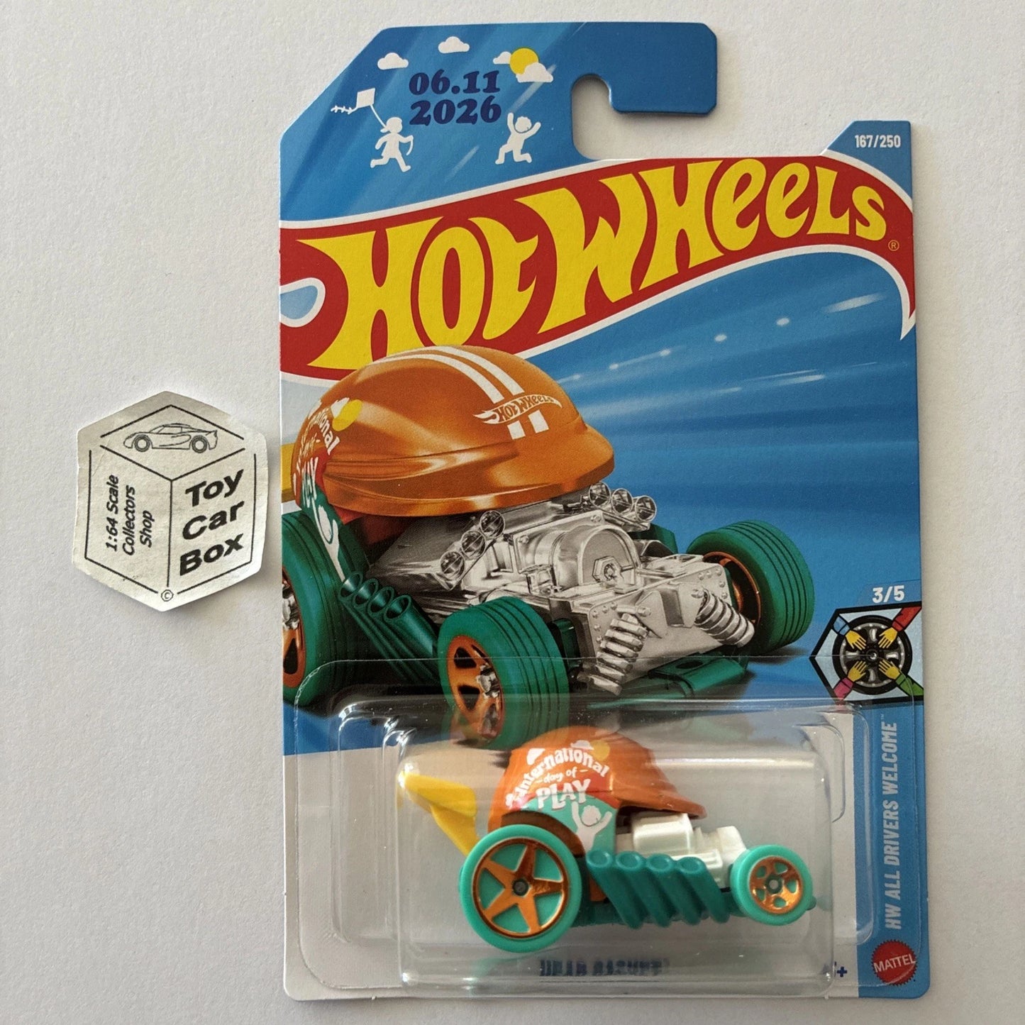 2026 HOT WHEELS #167 - Head Gasket (Green & White #3 All Drivers- Long Card) B64