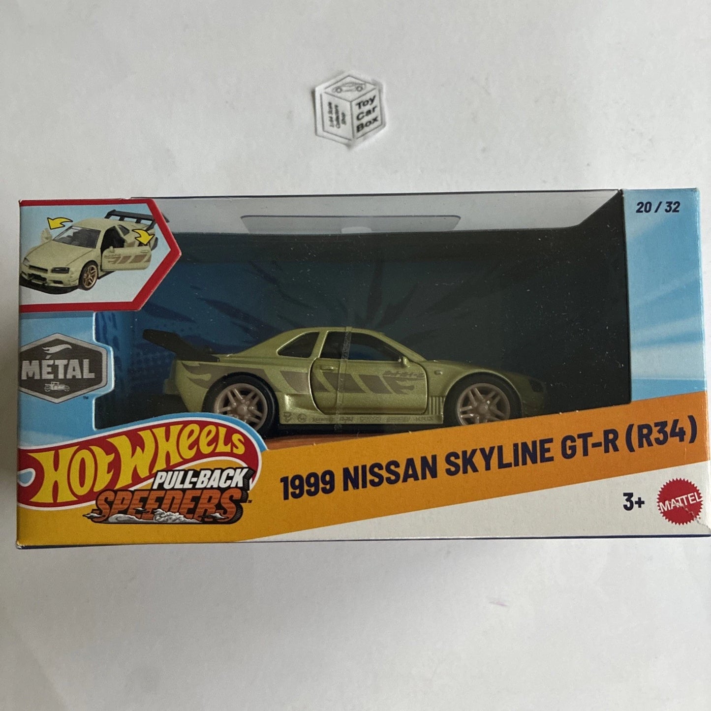 2026 HOT WHEELS 1:43* - 1999 Nissan Skyline GT-R (R34) (Pull-back Speeders) J00
