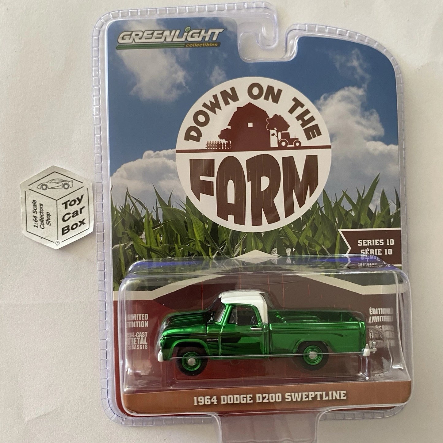GREENLIGHT - 1964 Dodge D200 Sweptline (Green Chase - Down On The Farm S10) J45g