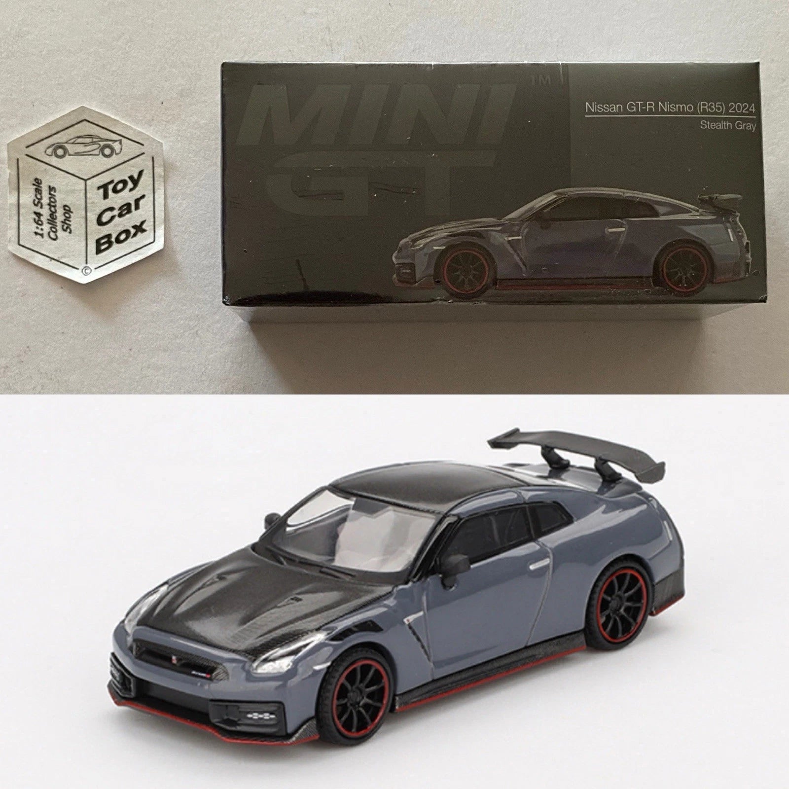 Mini GT #868 - 2024 Nissan GT-R Nismo R35 (Grey - 1/64 Scale