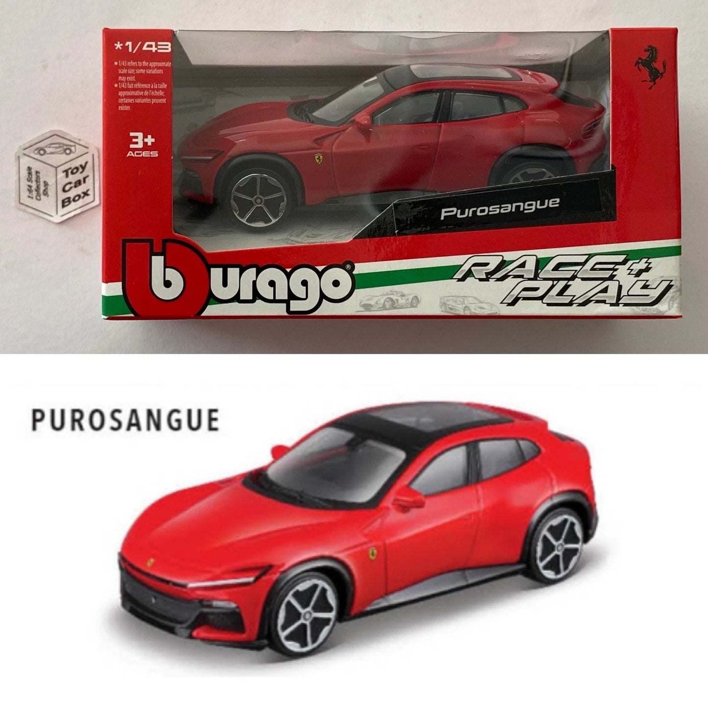BBURAGO 1/43 - Ferrari Purosange (Red - Race & Play - Boxed) H75