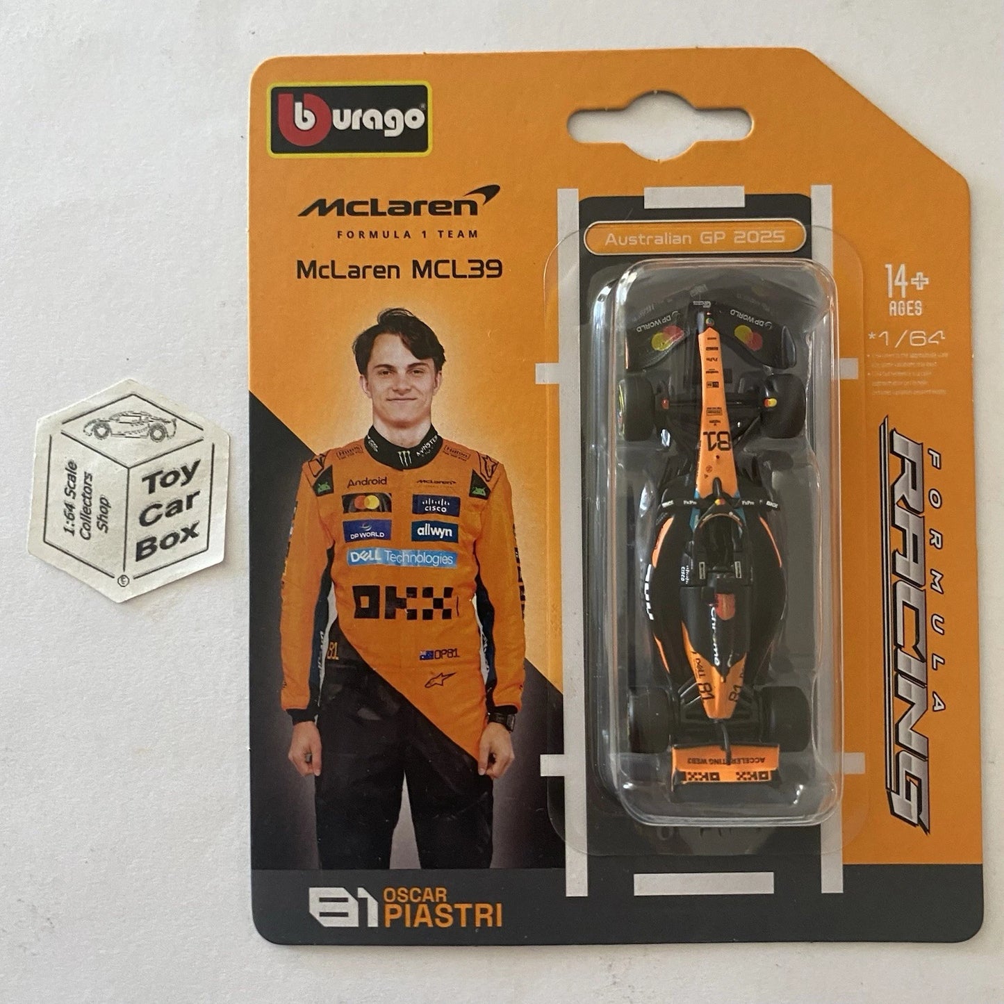 BBURAGO 1/64 Formula 1 - McLaren MCL39 (#81 Oscar Piastri - 2025 F1 Season) L05