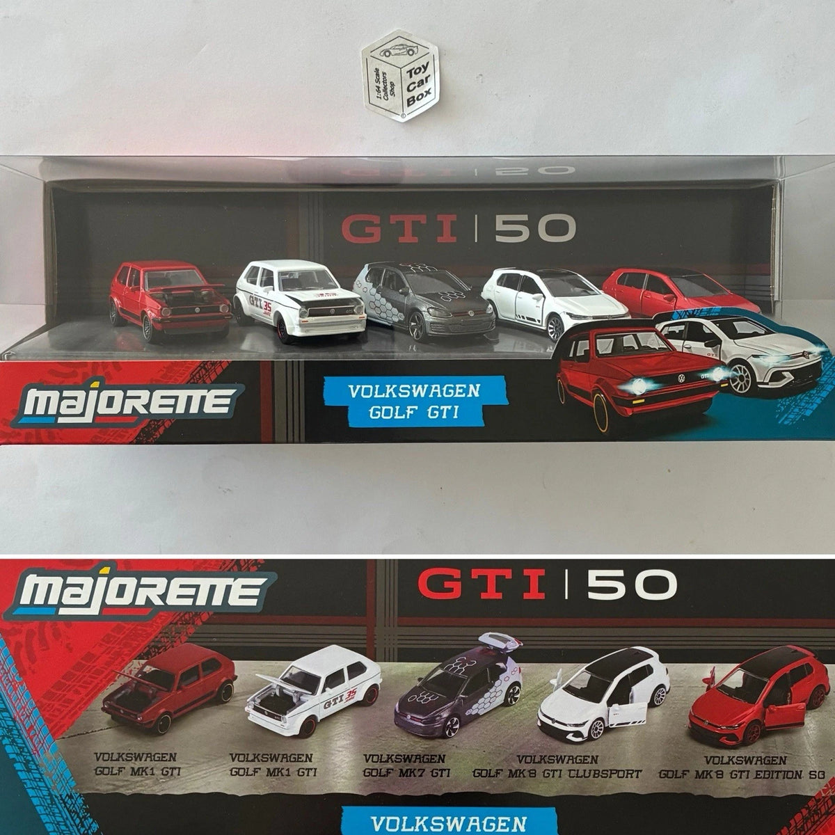 MAJORETTE VW Golf GTI 50 Gift Set (5 Premium Cars - 2x Mk 1, Mk7 & 2x Mk8) BG73