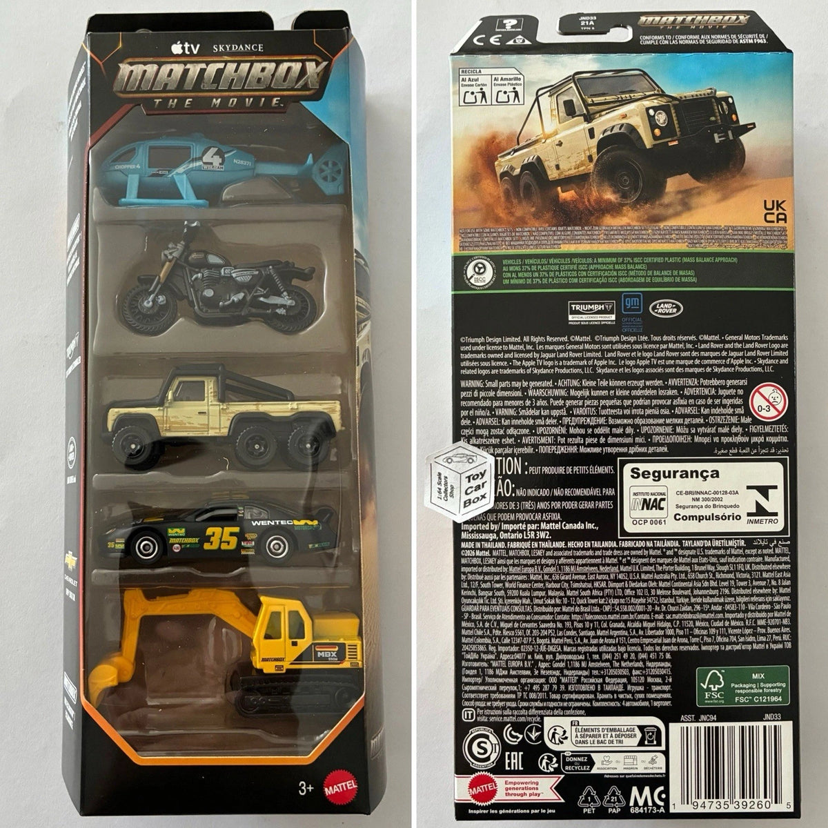 2026 MATCHBOX Movie Heroes 5 Pack (Inc. Land Rover, Chevy & Triumph) L47
