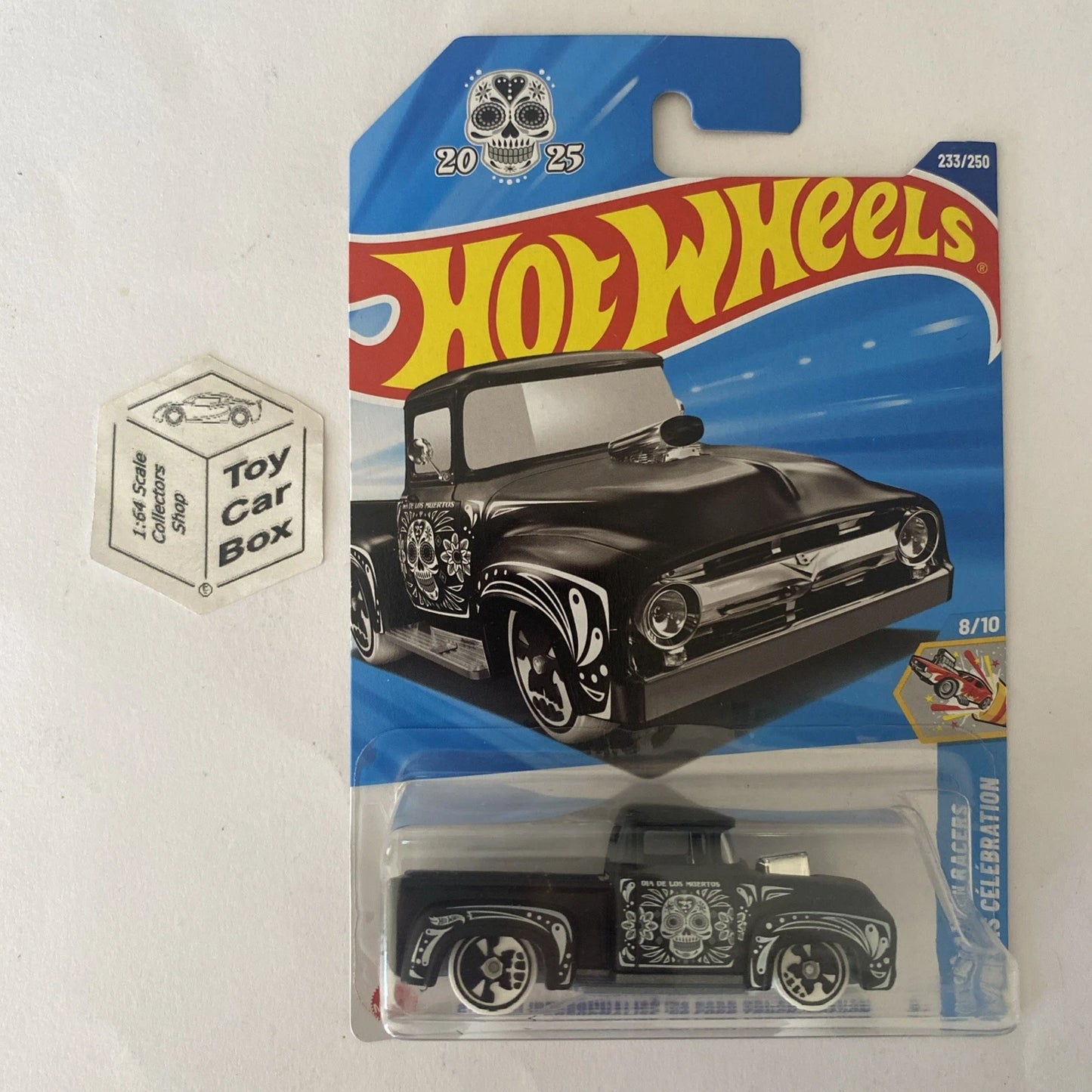 2025 HOT WHEELS #233 - Custom ‘56 Ford Truck (Celebration Racer - Long Card) A44