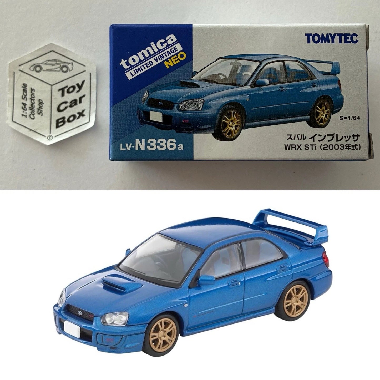 TOMICA Limited Vintage Neo - 2003 Subaru Impreza WRX STI (Blue #LV-N336a) Jg