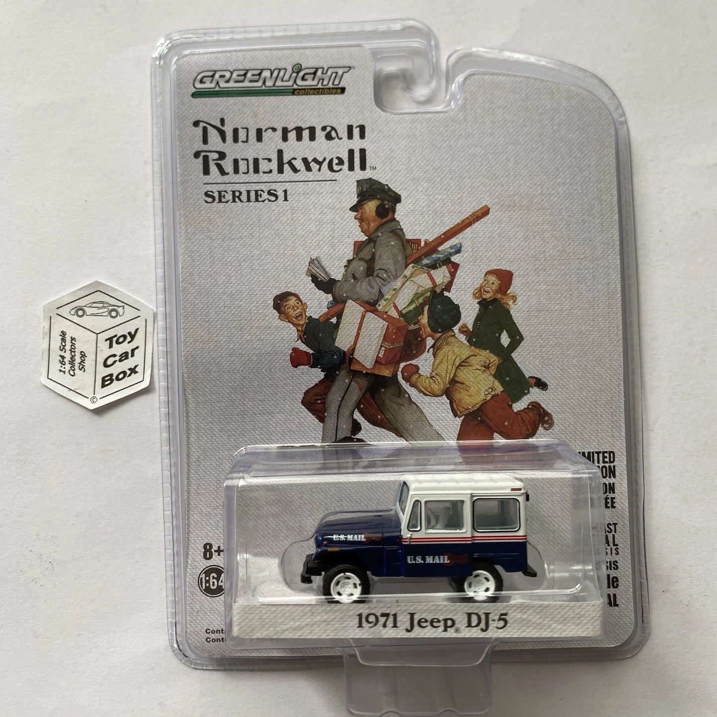 GREENLIGHT - US Mail 1971 Jeep DJ- 5 (Norman Rockwell Series 1) J45g