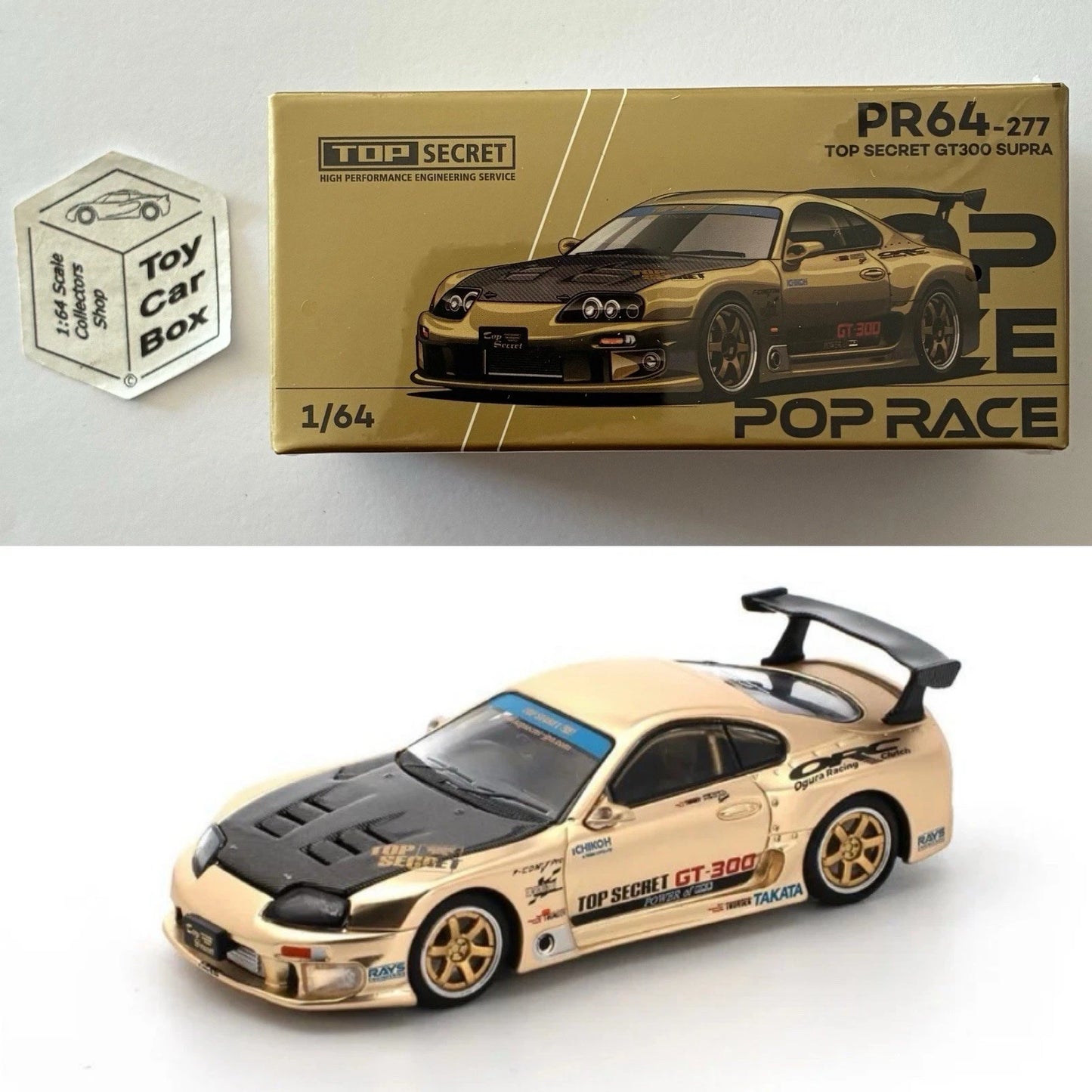 POP RACE - Toyota Supra Top Secret GT300 (1:64 Carbon Hood #PR64-277) Q85g