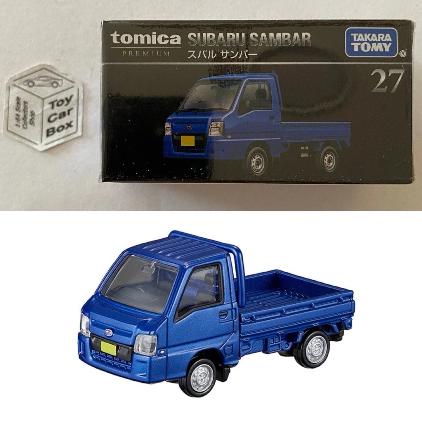 TOMICA Premium #27 - Subaru Sambar (Blue - 1/55 Scale - Boxed) J55g