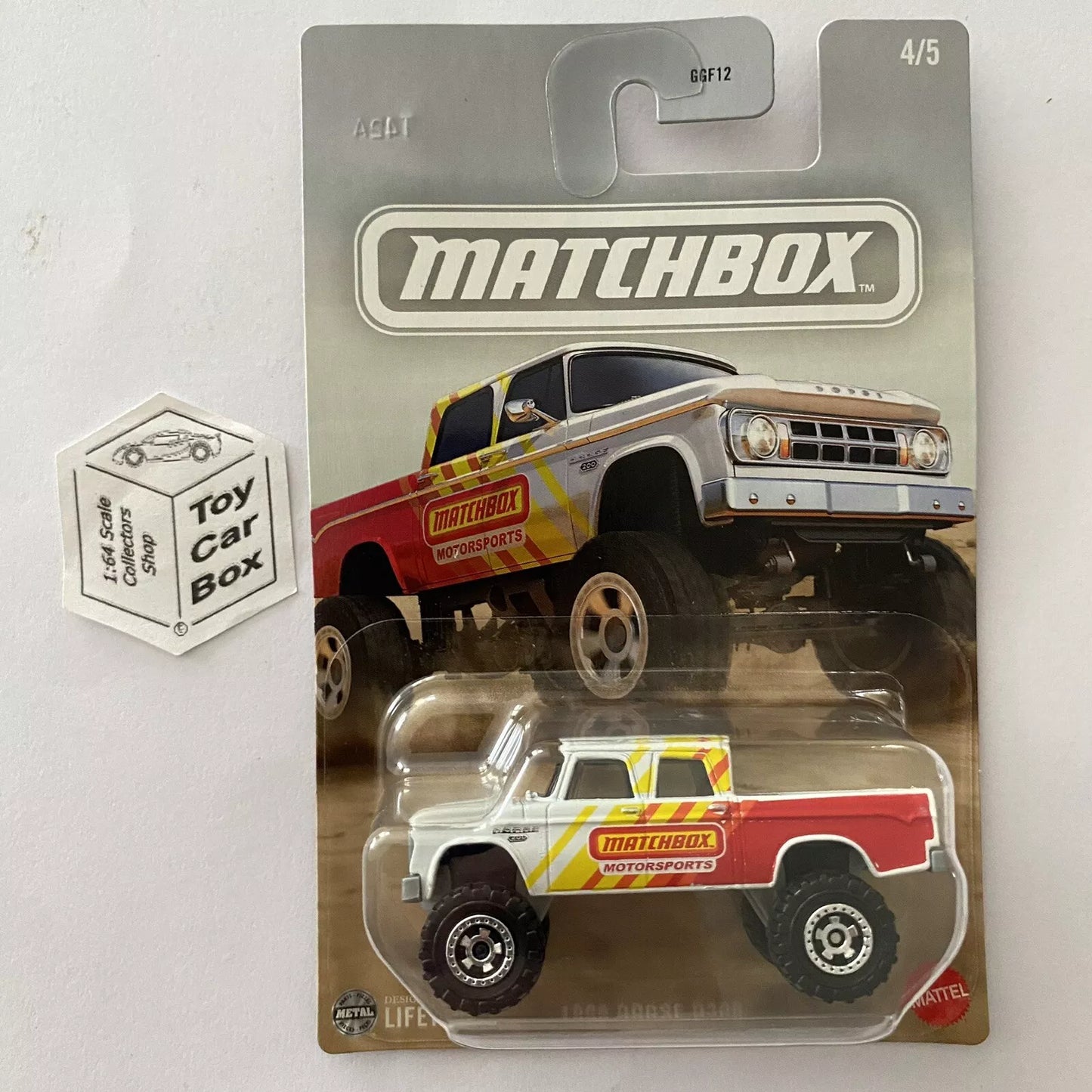 2025 MATCHBOX Themed Trucks #4 - 1968 Dodge D200 (White - MBX Motorsports) E00