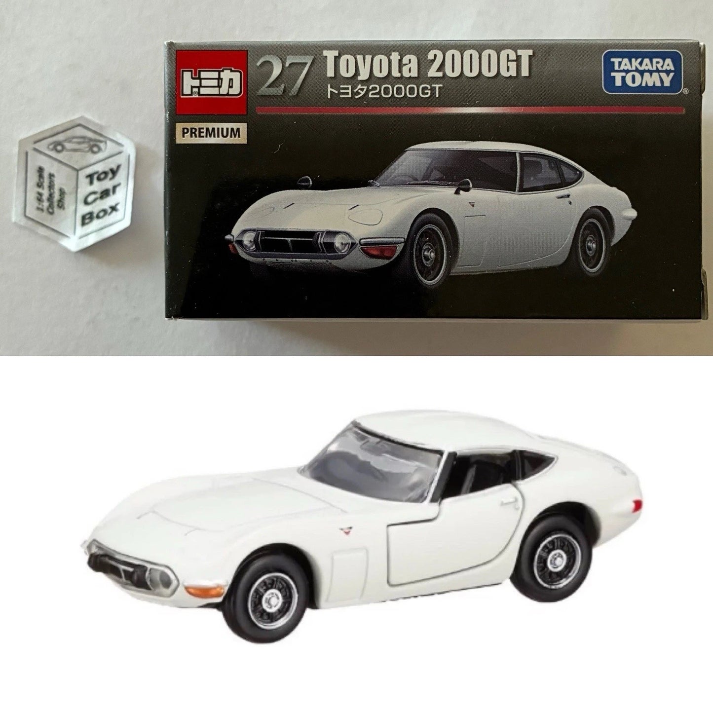 TOMICA Premium #27 - Toyota 2000GT (White - 1/64 Scale - Boxed) G50g