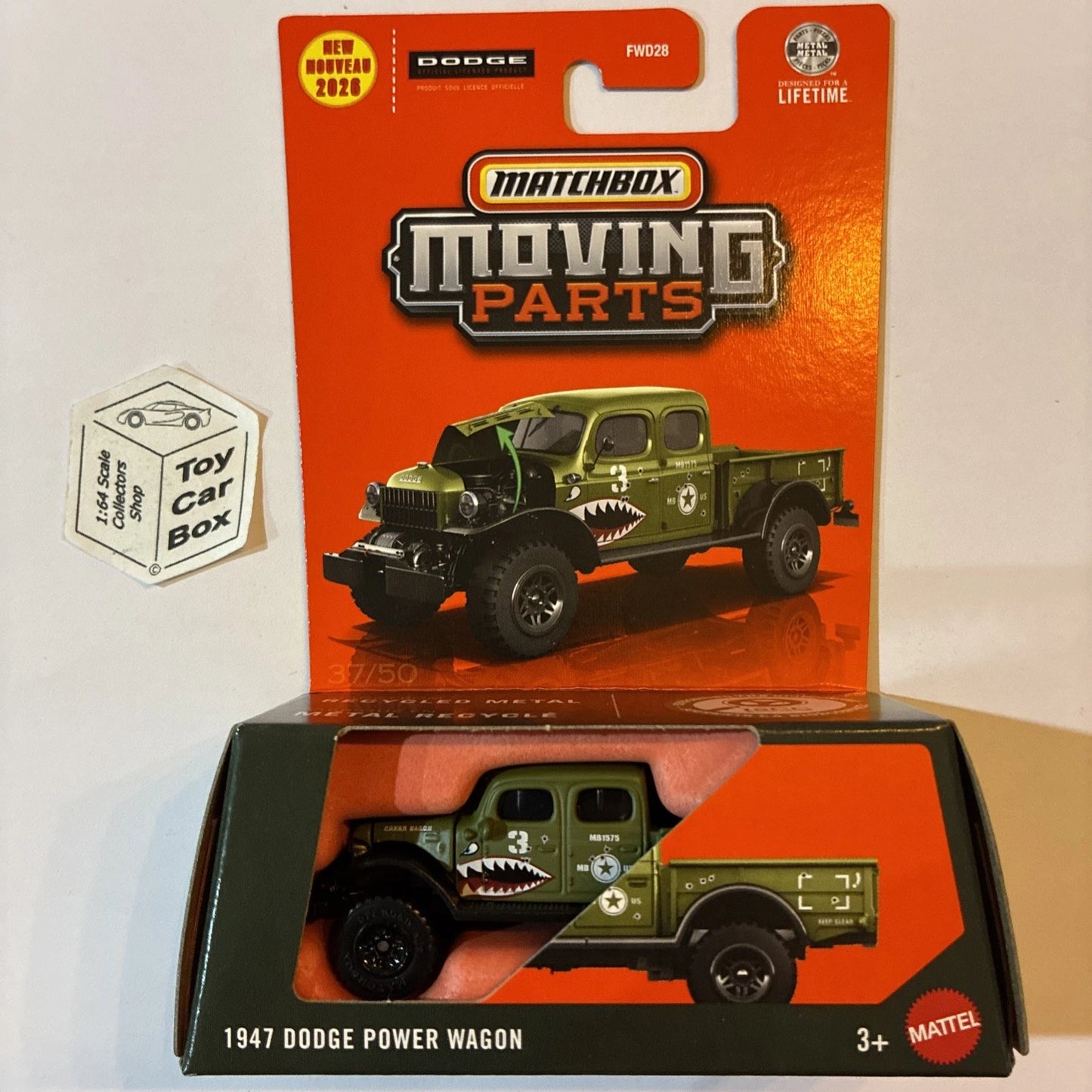 2026 MATCHBOX Moving Parts - 1947 Dodge Power Wagon (Green #37 Opening Hood) E99