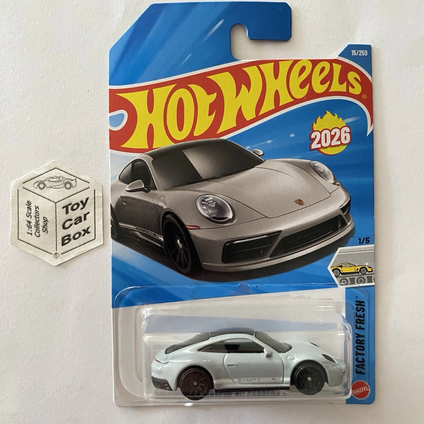 2026 HOT WHEELS #15 - Porsche 911 Carrera T (Grey #1 Factory Fresh - Long) Z90