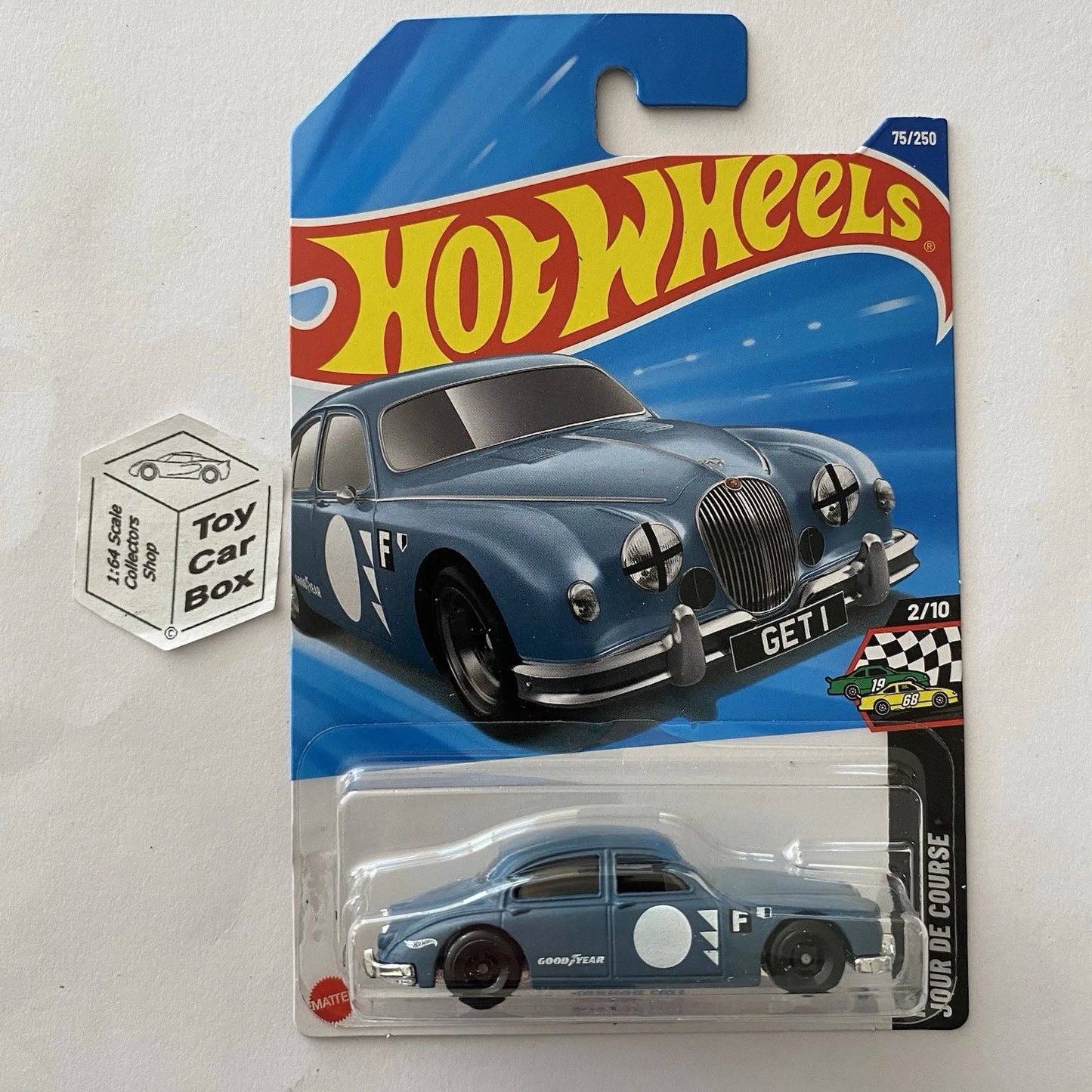 2025 HOT WHEELS #75 - Jaguar Mk1 (Blueish Grey #2 Race Day - Long Card) A80