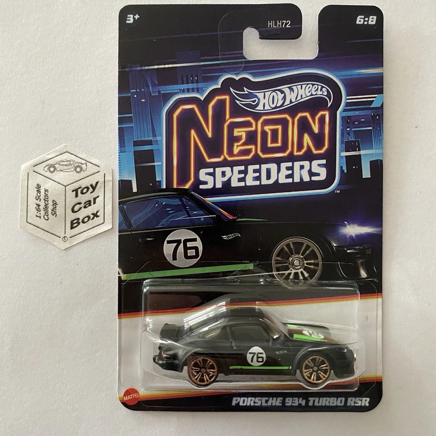 2025 HOT WHEELS Neon Speeders - Porsche 934 Turbo (#6 Black & Green) D50